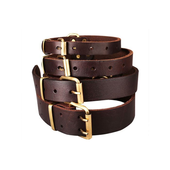 CottonMore Top Quality Handmade Genuine Leather Pet Dog Collar - Large