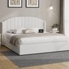 Oikiture Bed Frame King Size With Gas Lift Storage Usb Charging Boucle