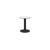 Olg Disc Meeting Table Black Frame White Top 600mm Diameter