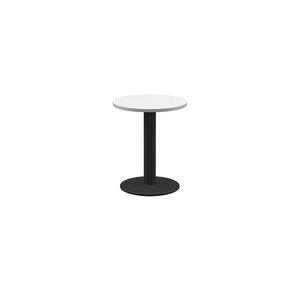 Olg Disc Meeting Table Black Frame White Top 600mm Diameter