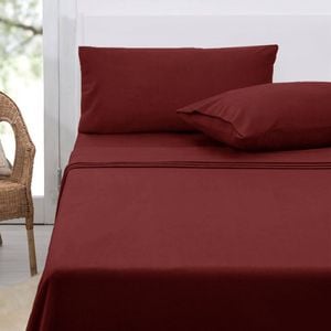 Bloomington Polar Fleece Sheet Set King 36cm Wall with King Pillowcases Burgundy