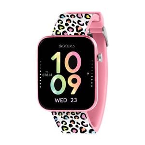 Tikkers Series 13 Leopard Print Silicone Strap Kids Smart Watch Pink