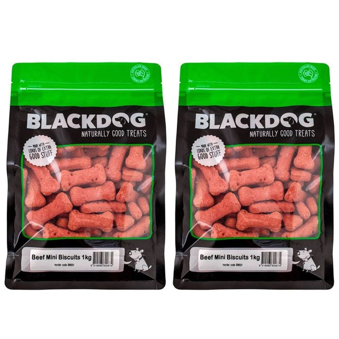 2pc Blackdog 1kg Mini Beef Biscuits Dog/puppy Pet Healthy Chew Food/treats