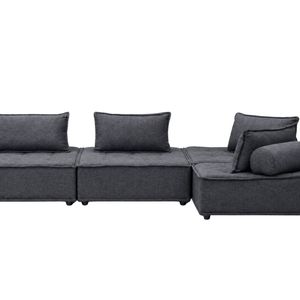 Suellen Sectional Sofa Set Chenille - Dark Grey