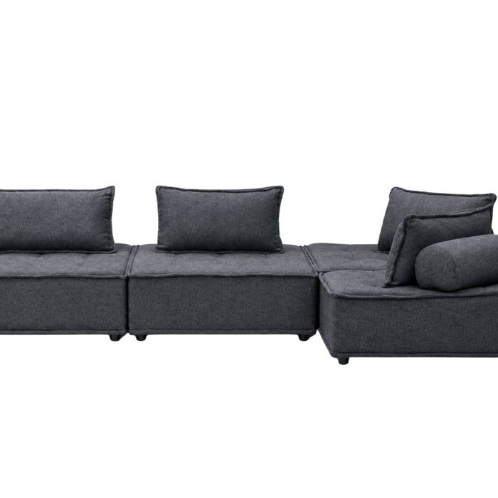 Suellen Sectional Sofa Set Chenille - Dark Grey