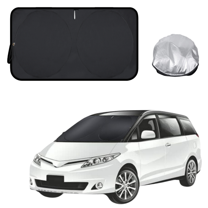 Front Windscreen Sun Shade for Toyota Tarago 2006 - 2020 (Estima) 8 Seater - XL 160 x 100 cm - Black