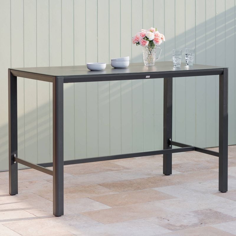 1600 x 900mm Aluminium Charcoal Cordoba Bar Table