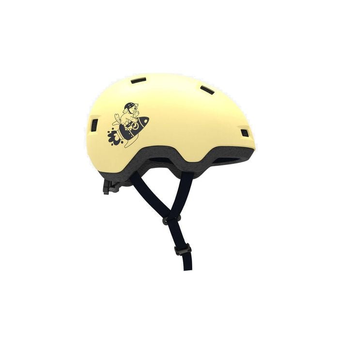 Decathlon - Btwin B100 Kids' Inline Skates Skateboard Scooter Bike Helmet-Yellow - Xs/47-52Cm