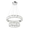 Telbix Rias Modern Pendant Hanging Lamp Light Crystal Stainless Steel Chrome Gloss