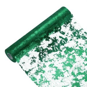 Catzon Table Runner Roll Sequin Foil Metallic Cloths for Christmas Decor-Green