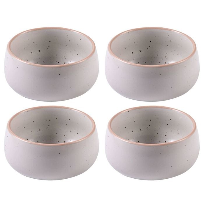 4PK Ladelle Nestle 11cm Round Stoneware Dip Snack Bowl - White