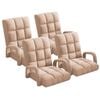 SOGA 4X Khaki Recliner Chair with Armrest