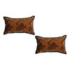 SOGA 2 Pack Dark Brown Leopard Lumbar Throw Pillow 30x50cm