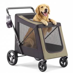 Large Large Pet Stroller Heavy Duty Foldable Dog Stroller with Wheels, 40kg Load