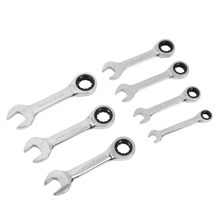 Craftright 7 Piece Stubby Ratchet Spanner Set