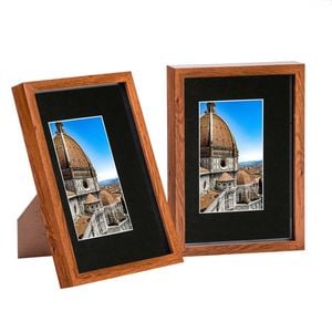 Nicola Spring 3D Shadow Box Frames with A5 Mount - A4 (8" x 12") - Dark Wood - Pack of 2