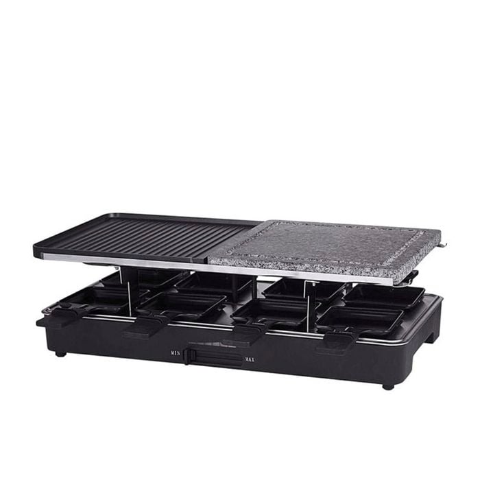 Davis & Waddell 8 Person Electric Party Grill and Raclette Black