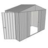 Build-a-Shed 3.0 x 1.5 x 2.3m Double Sliding and Single Hinge Door Narrow Shed - Zinc