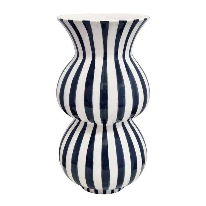 J.Elliot Home Arthur Stripe Flower Vase 15x15x28cm Navy