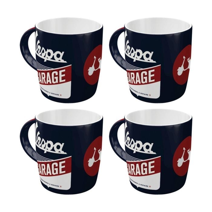 4x Nostalgic-art Ceramic Mug Retro Vespa Garage Design Dishwasher Safe 330ml