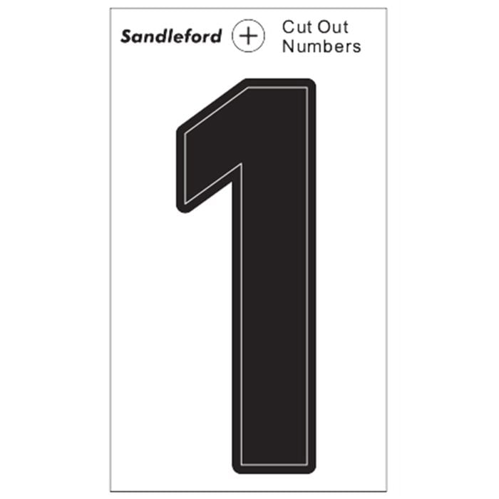 Sandleford Cut Out Numeral "1" 85mm Black Self Adhesive - 1
