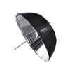PHOTTIX UMBRELLA REFLECT PREM 85CM SILVER INSIDE BLACK OUTER WHITE FIBREGLASS SPOKES