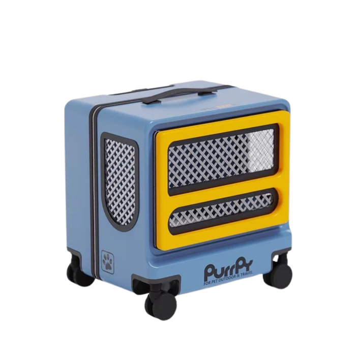Purrpy "Sugar Cube" Luggage Pet Carrier-Blue