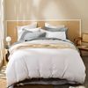 MyHouse Stonewash Quilt Cover Set 270X240cm  - White - Super King