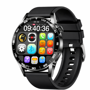 Smart Watch 1.38" Hd Bluetooth Call Waterproof Fitness Tracker For Android & Ios – Heart Rate Monitor Black Rubber