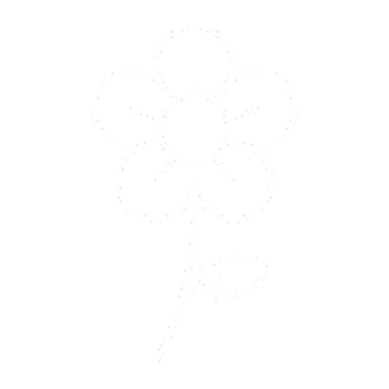 White outline of a flower.