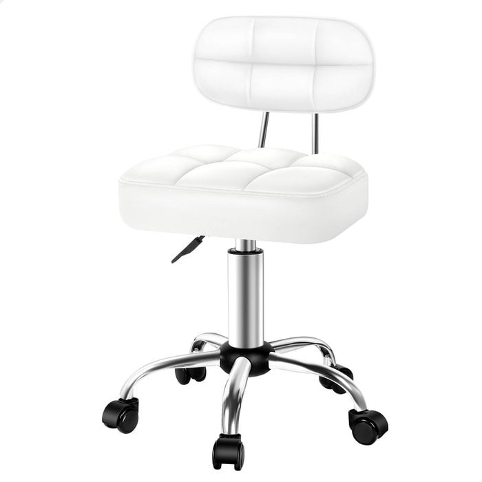 ALFORDSON Salon Stool Backrest Swivel White