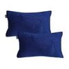SOGA 2X 30cm Blue Textured Geometric Pattern Decorative Throw Pillow