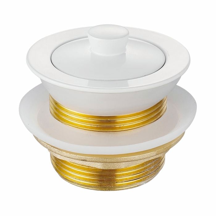 Kinetic 40mm White Gloss Brass Bath Waste