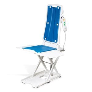 Battery-Powered Bath Lift Chair -  Auto Reclining and Adjustable, Safe and Comfortable for Elderly and Limited Mobility - Blue