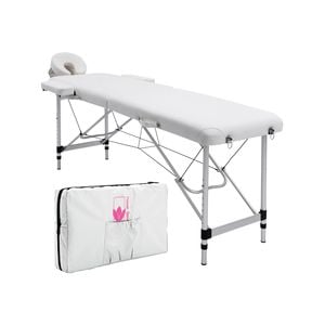 Forever Beauty White Portable Beauty Massage Table Bed Therapy Waxing 2 Fold 55cm Aluminium