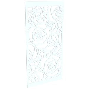 ProtectorAl 300-1200w x 1201-2400h Gloss White/Satin White Roses Unframed Composite Deco Panel