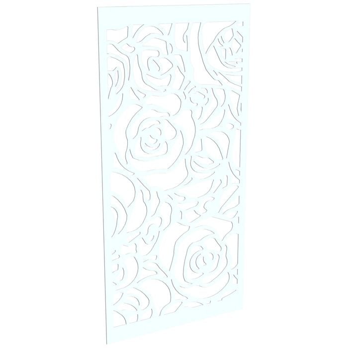 ProtectorAl 300-1200w x 1201-2400h Gloss White/Satin White Roses Unframed Composite Deco Panel