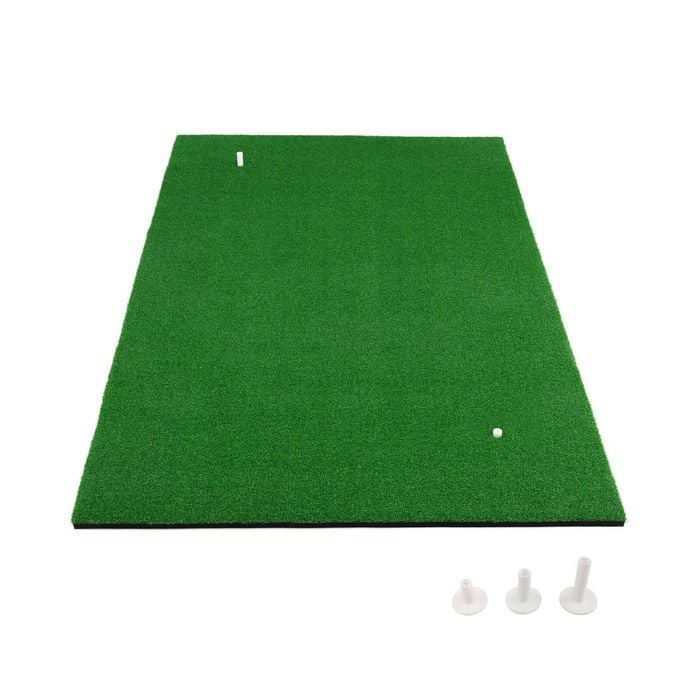 Costway 1x1.5M Golf Practice Mat Synthetic Turf w/3 Tees