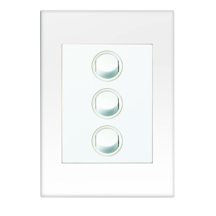HPM VIVO 3 White Gang Wall Switch