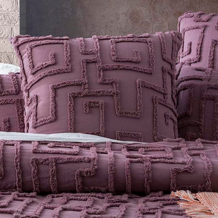 Renee Taylor Riley Cotton Chenille Grape European Pillowcase