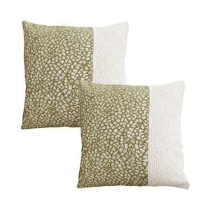 SOGA 2X 50cm Modern Two-Tone Textured Block Design Throw Pillow