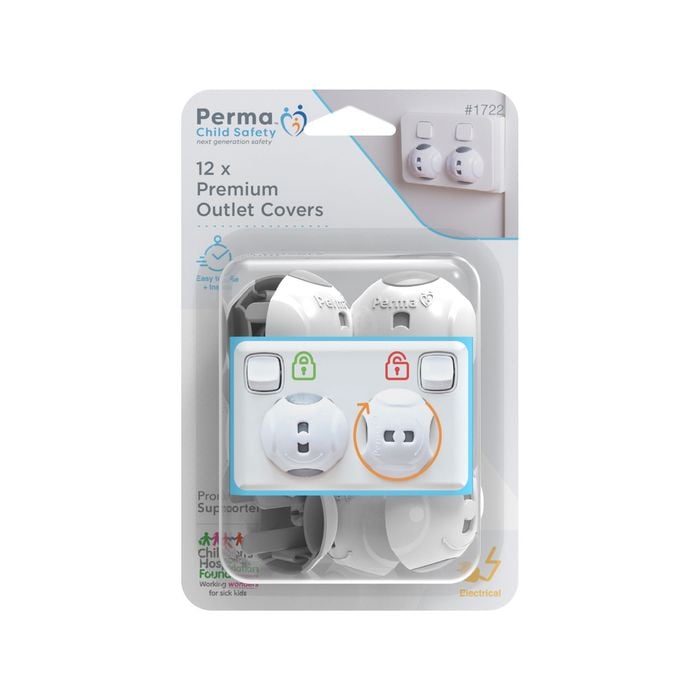 Perma Child Safety Premium Outlet Covers – 12 Pack