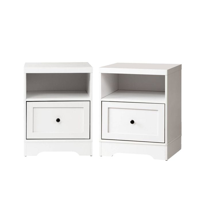 Oikiture 2pcs Bedside Tables Nightstand Hamptons Furniture
