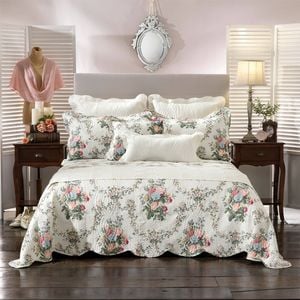 Bianca Rosedale Multi Bedspread Set w/ Pillowcase Home Bedding Green Single Bed