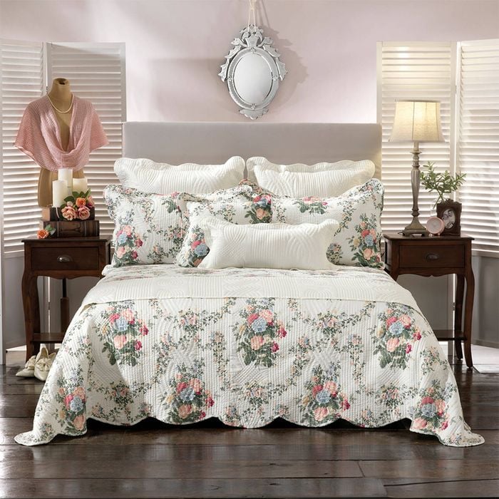 Bianca Rosedale Multi Bedspread Set w/ Pillowcase Home Bedding Green Single Bed