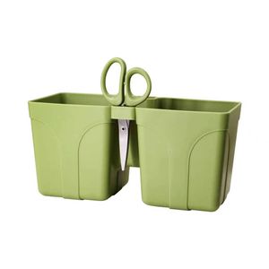 Green Herb Planter With Scissors Garden Decoration