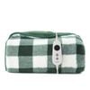 Dreamaker Gingham Plush Electric Heated Throw Blanket Green - 130x160cm | Overheat Protection, 9 Heat Setting, Machine Washable
