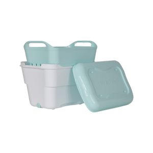 Strucket 4.5L Strainer Bucket with Lid Aqua / White