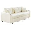 Ufurniture 3 Seaters Sofa Modular Lazy Lounge Sofa Beige