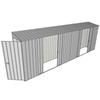 Build-a-Shed 0.8 x 6 x 2m Hinged Door Tunnel Shed with Dual Double Sliding Side Doors - Zinc